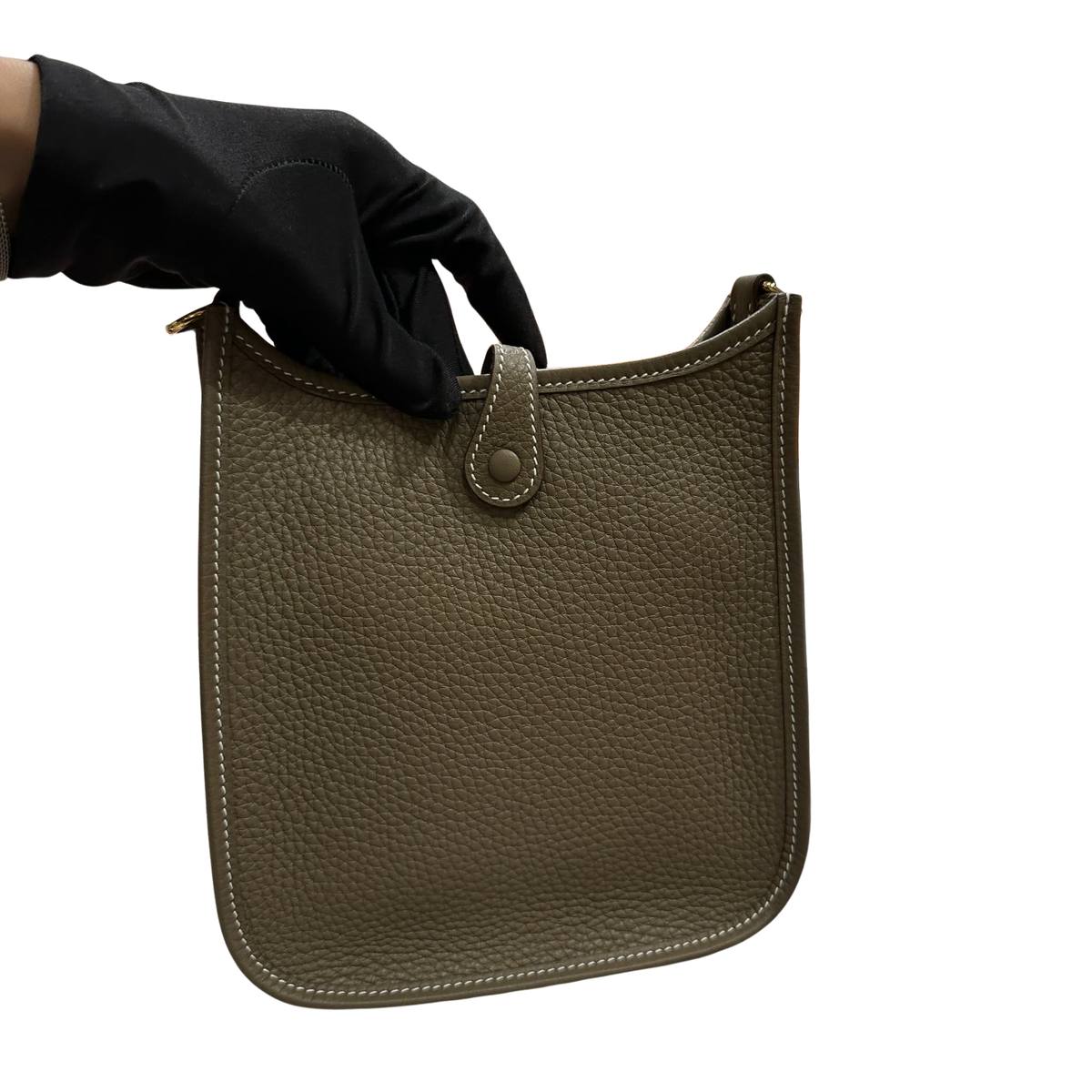 Brand New HERMES Clemence Evelyne Crossbody Bag Etoupe