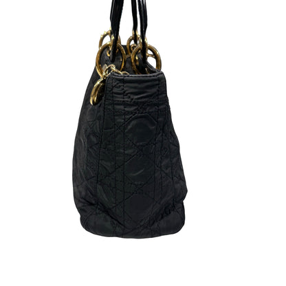 Used DIOR micro lady dior VINTAGE Handbag Black GHW
