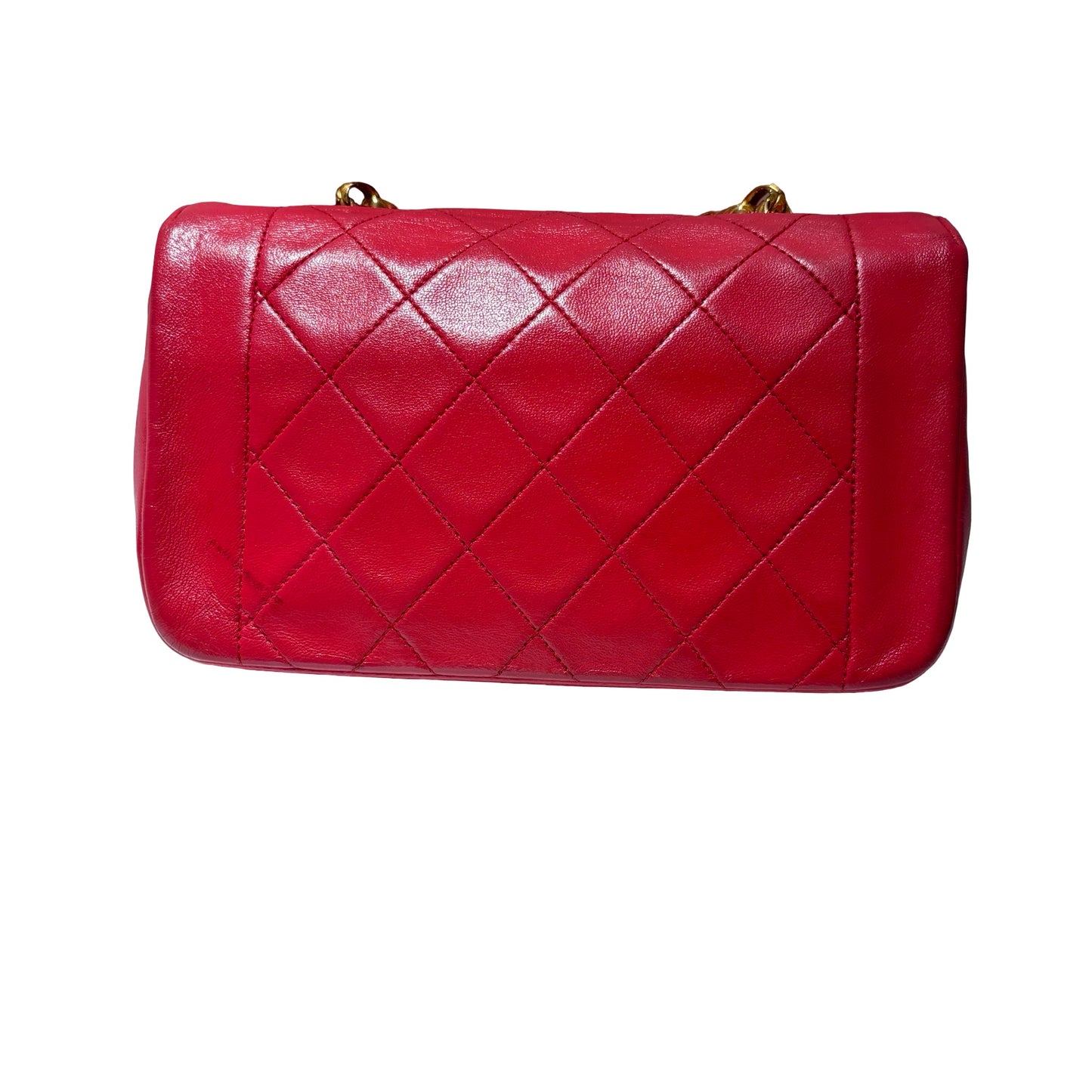 Used CHANEL Lambskin Leather Vintage Mini Bijoux Chain Flap Chain Shoulder Bag Pink GHW