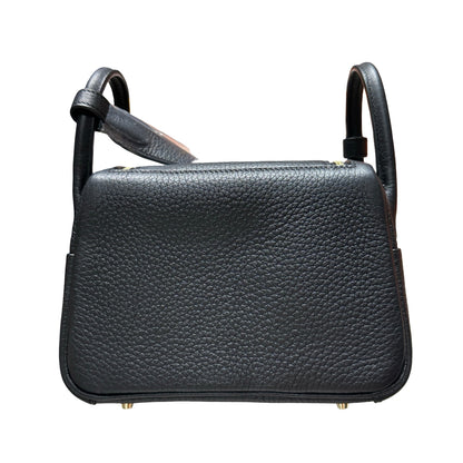 Brand New HERMES Clemence Lindy Mini Handbag Black