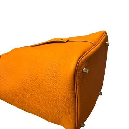 New HERMÈS Picotin 22 Bucket Bag Orange (93) GHW