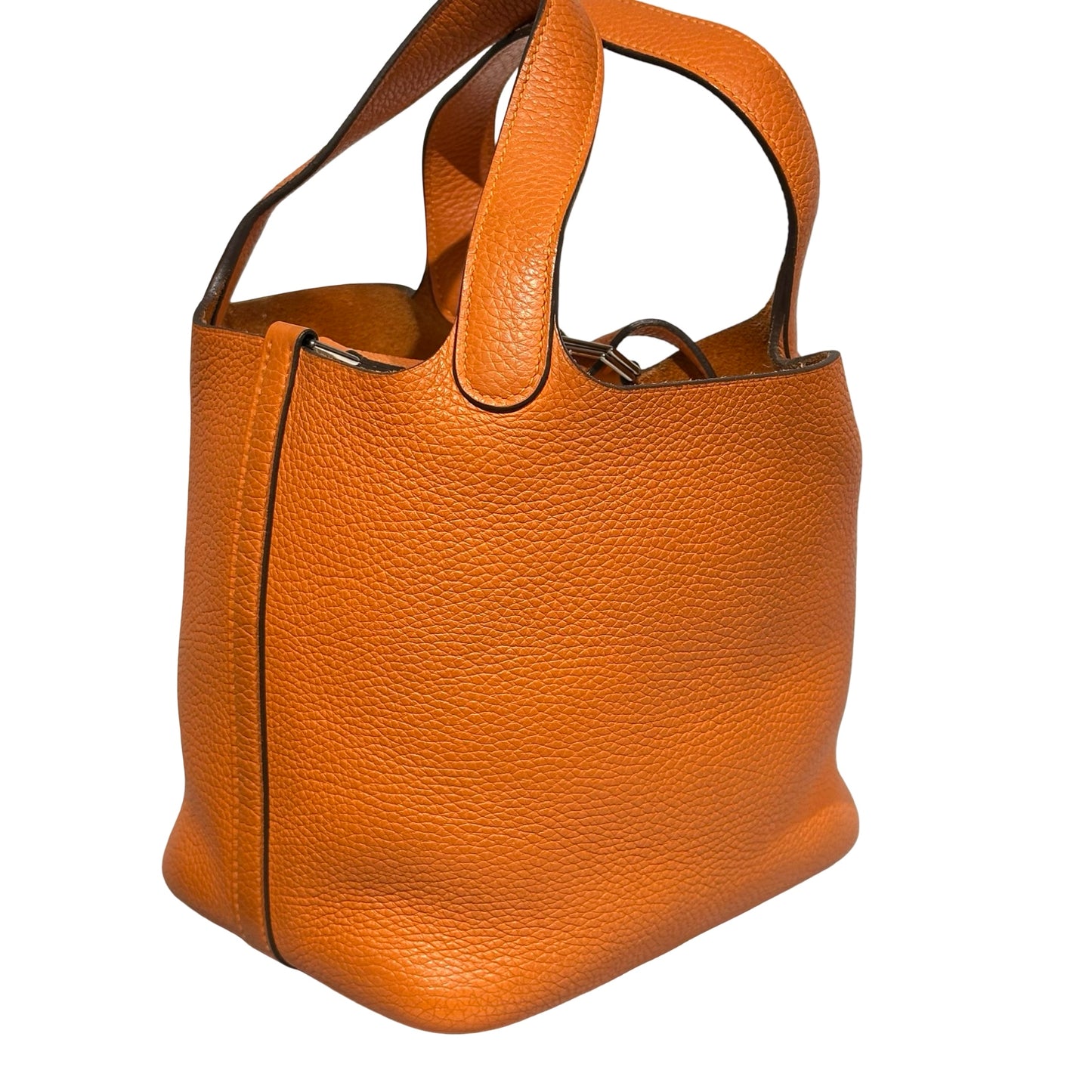 Used HERMÈS TC Picotin 18 Handbag Orange (93) PHW