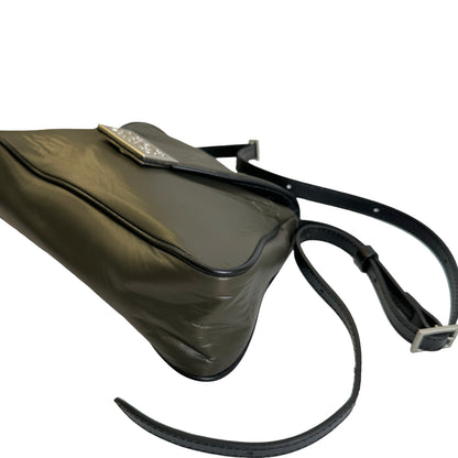 Used MAISON MARGIELA Padded Nylon Snatched Shoulder Bag Khaki Silver