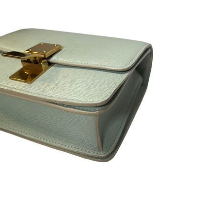 CELINE Epi Leather Classic Box Shoulder Bag Light Green GHW