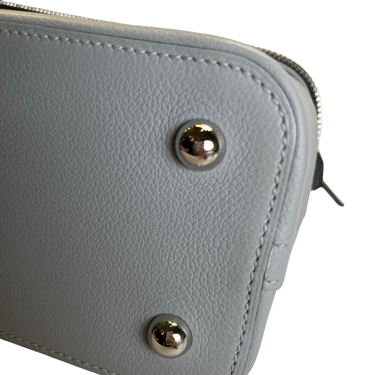 Used HERMES Leather Bolide Secret Handbag Grey