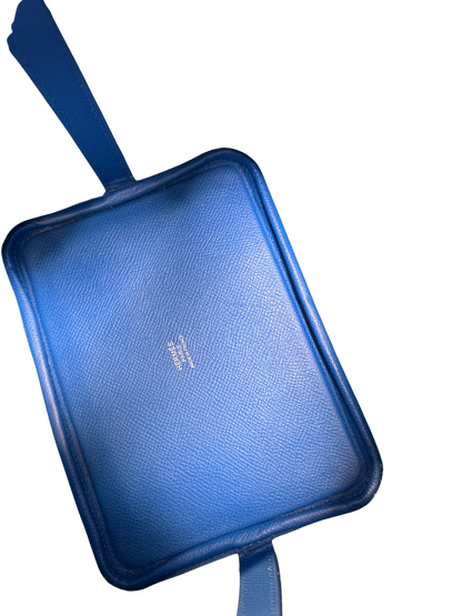 Used HERMES Epsom Picotin Lock Tressage Bucket Bag Blue PHW