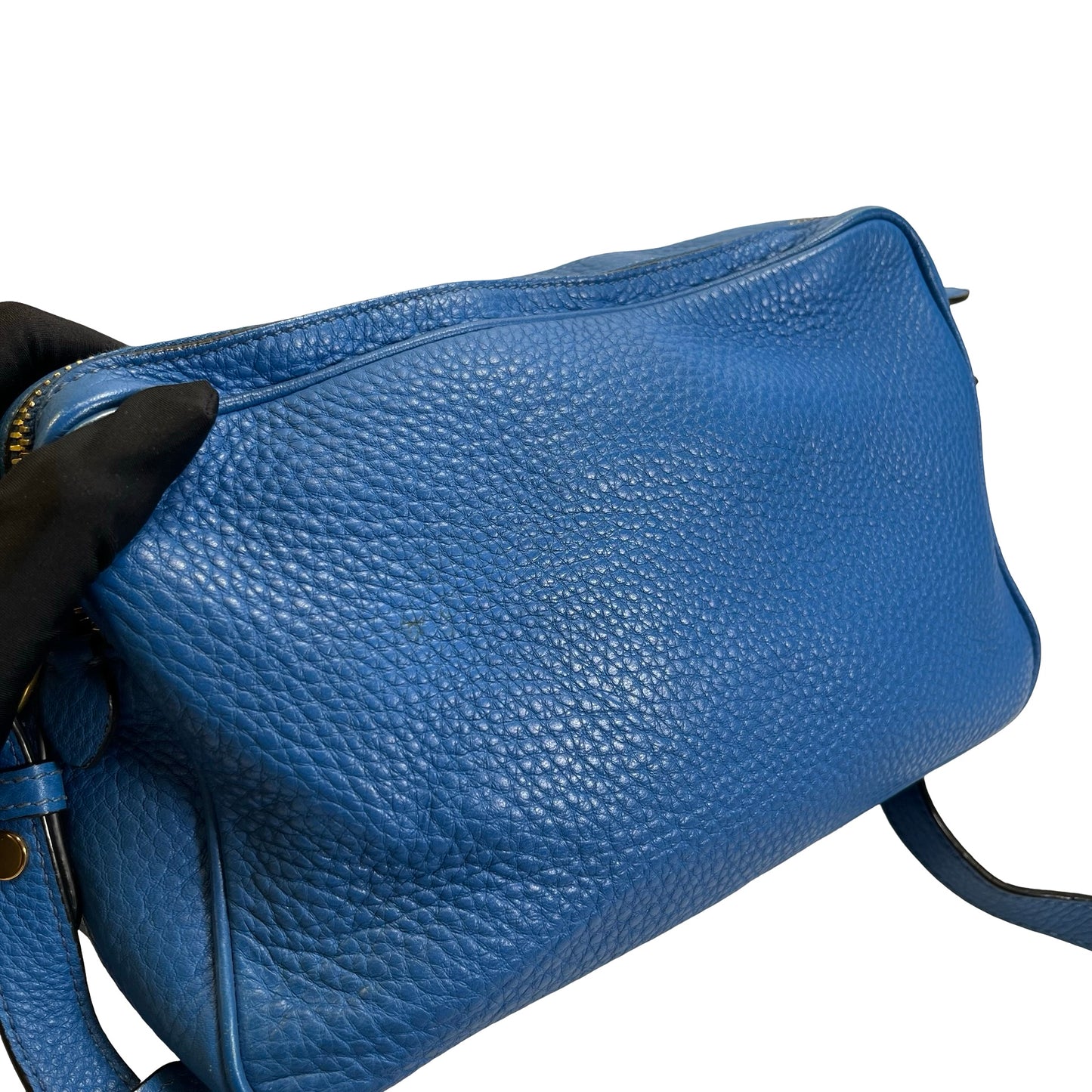 Used PRADA Vitello Phenix Leather Vittelo Phenix Camera Bag Camera Bag Blue