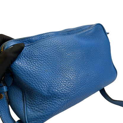 Used PRADA Vitello Phenix Leather Vittelo Phenix Camera Bag Camera Bag Blue
