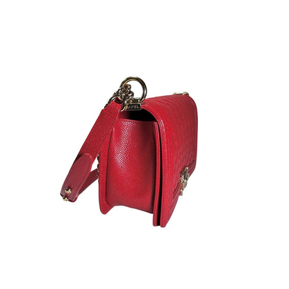 Used CHANEL Calfskin Boy Cross body bag Red GHW