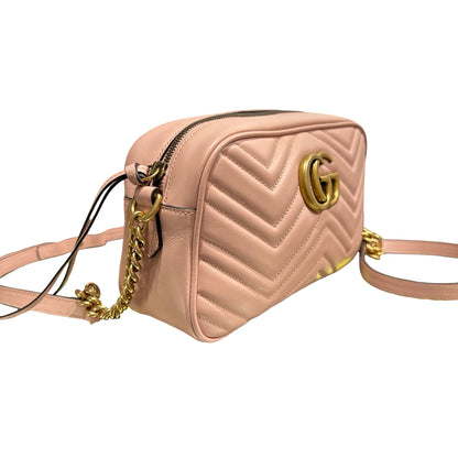 Used GUCCI GG MARMONT Cross Body Bag Pink GHW