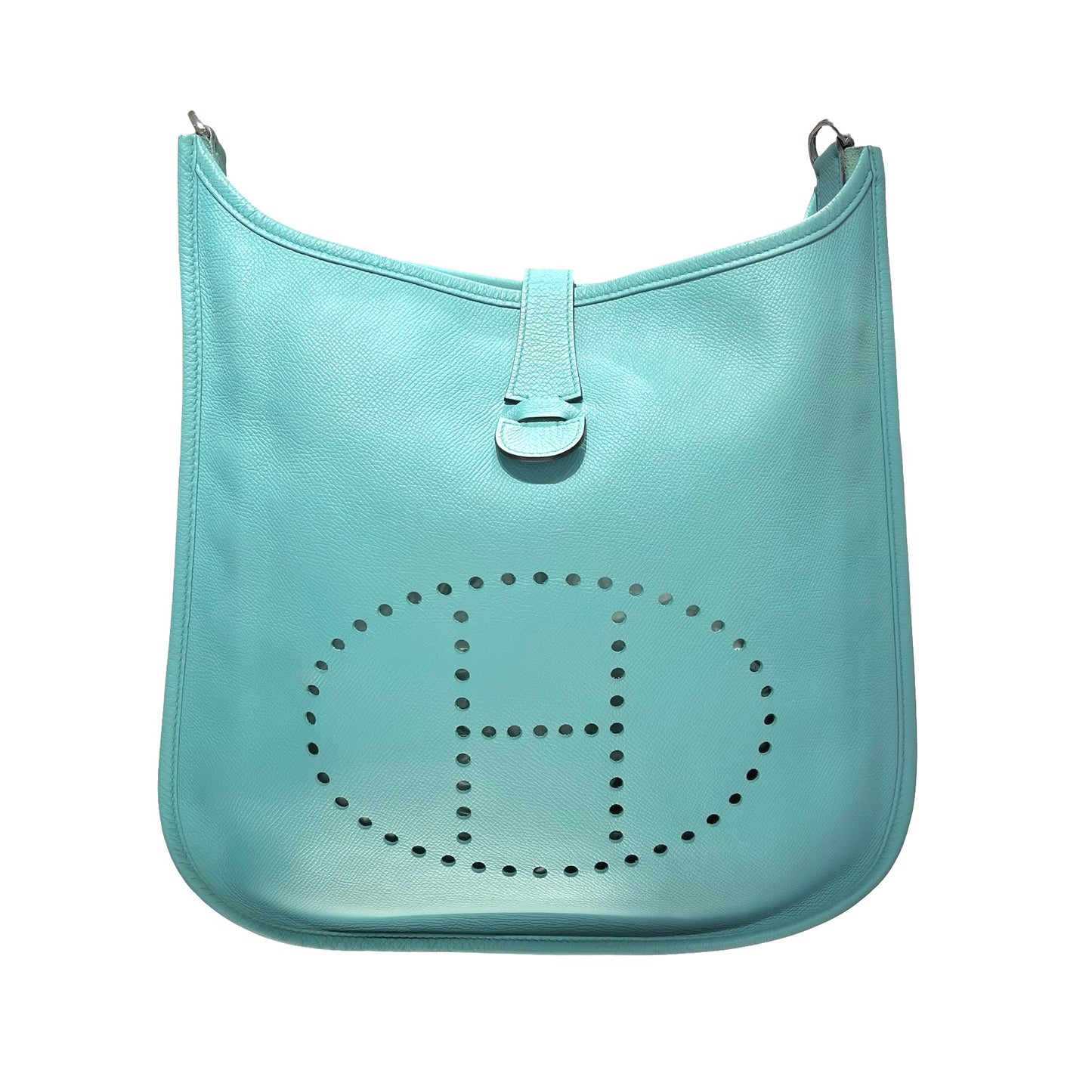 Used HERMÈS Evelyne Shoulder Bag 3P Bleu Atoll PHW