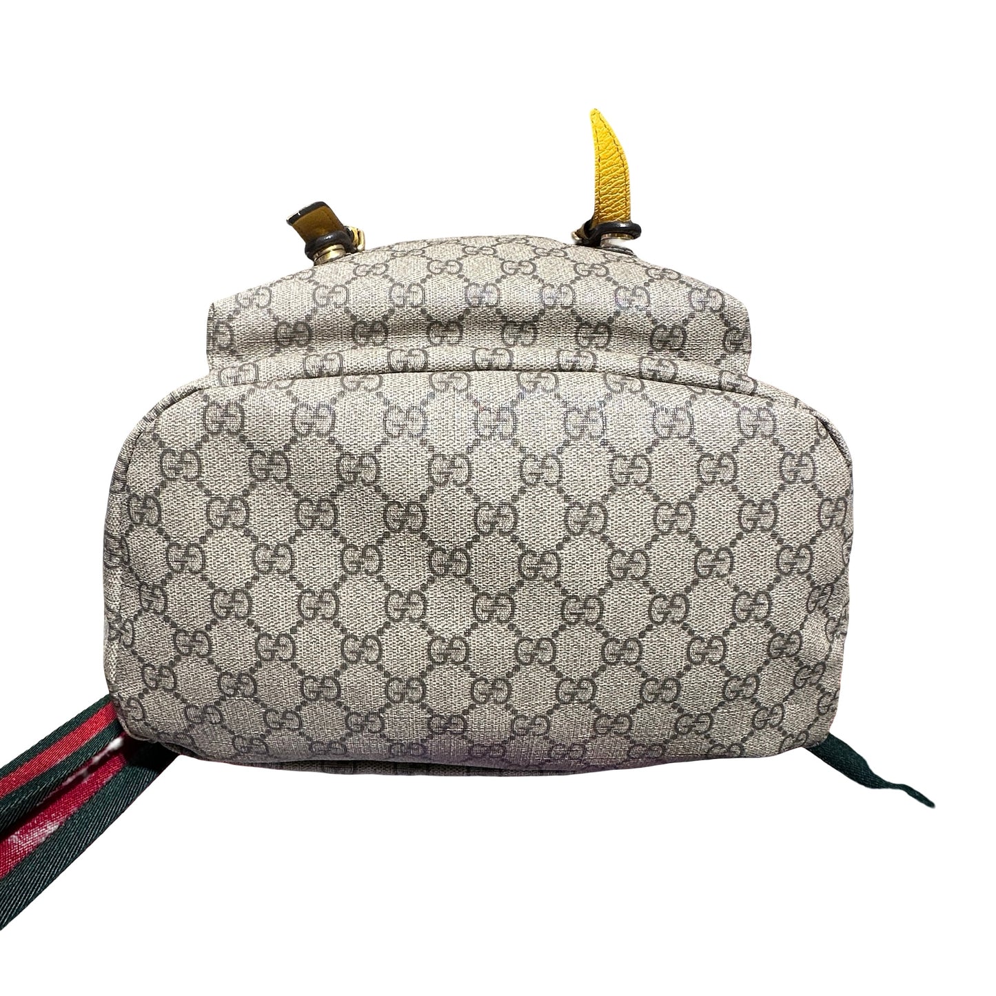 Used Gucci Coated Canvas Backpack Brown GHW