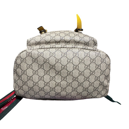 Used Gucci Coated Canvas Backpack Brown GHW