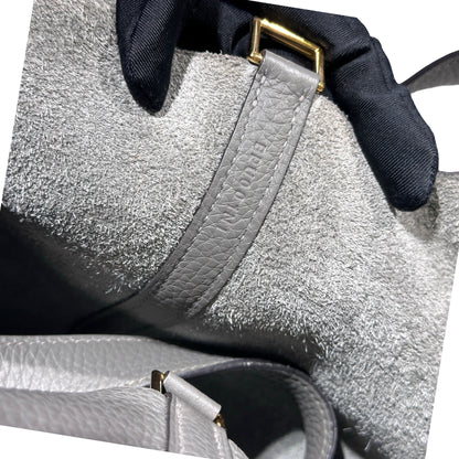 Used HERMÈS Bucket Bag Grey GHW