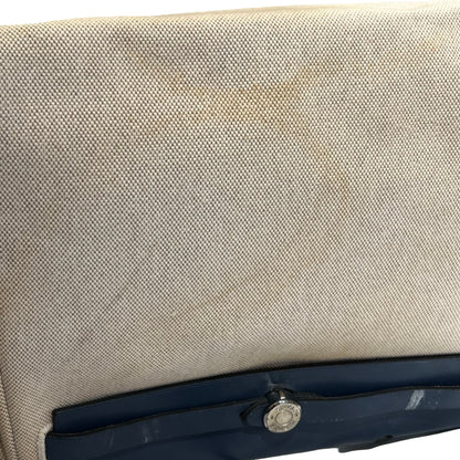 Used HERMES Canvas Leather Herbag Handbag Beige Blue