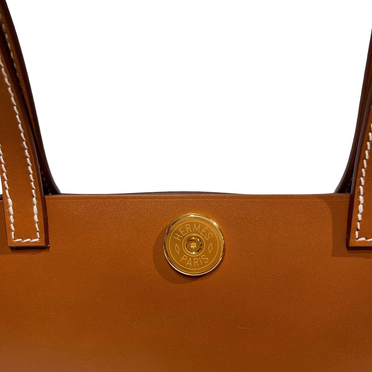 Unused Hermès Swift leather Canvas SAC TABLIER SELLIER Shoulder Bag Brown GHW