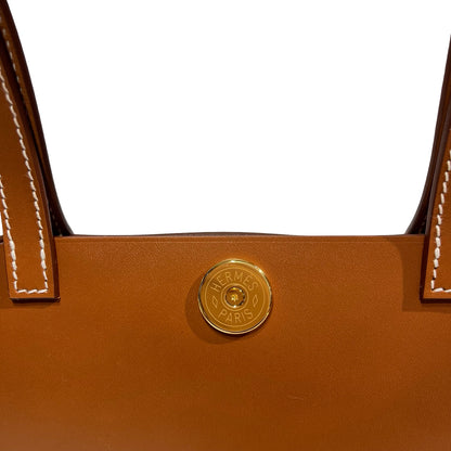 Unused Hermès Swift leather Canvas SAC TABLIER SELLIER Shoulder Bag Brown GHW