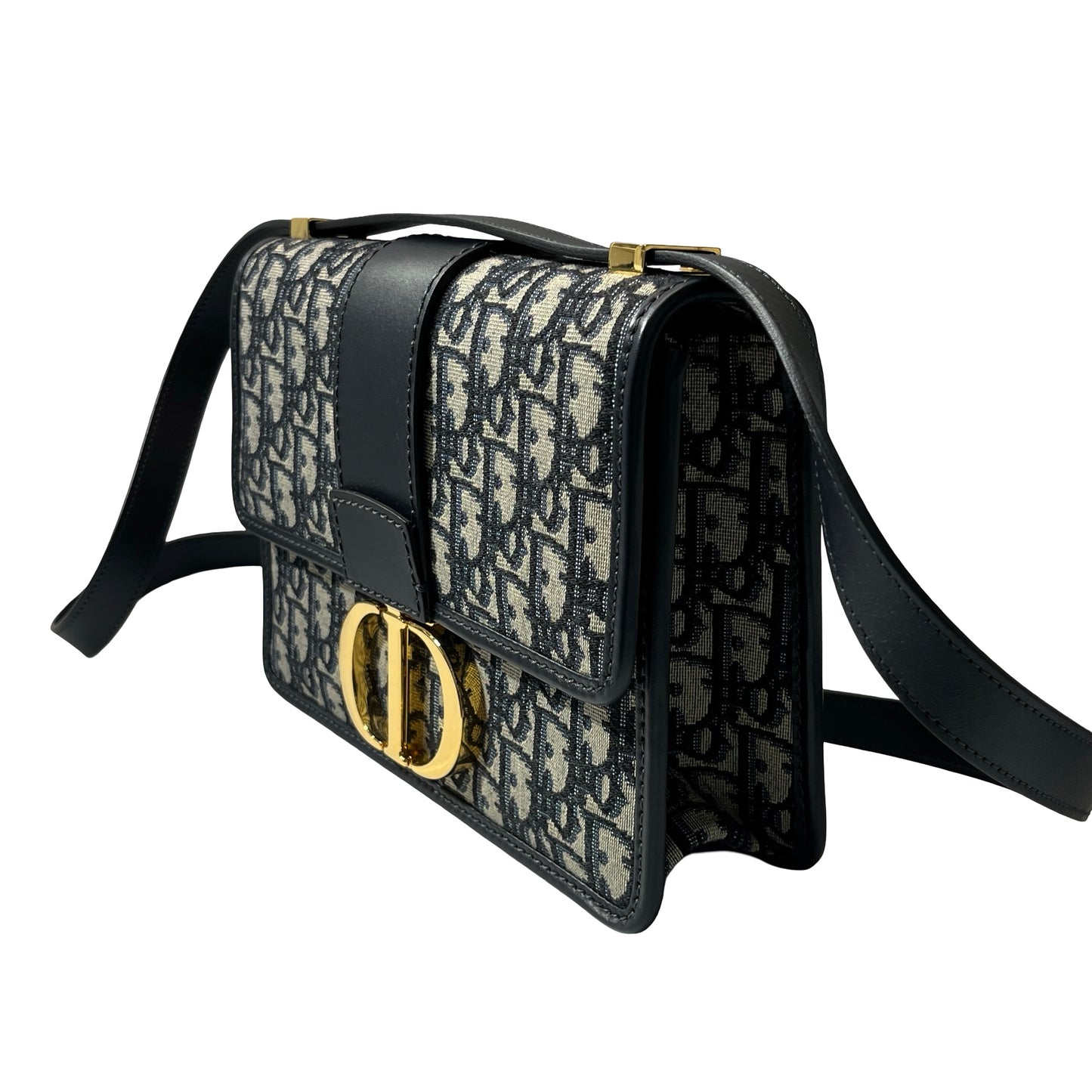 Used DIOR Canvas MONTAIGNE 30 Cross Body Bag Navy Blue
