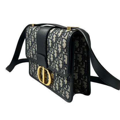 Used DIOR Canvas MONTAIGNE 30 Cross Body Bag Navy Blue
