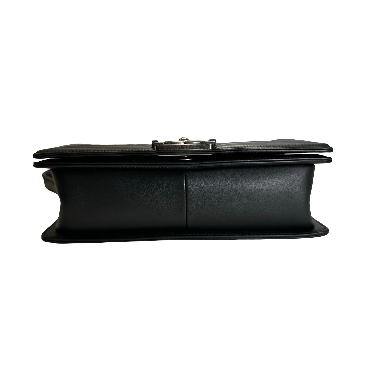 Used CHANEL Matelasse Lambskin Boy Chain shoulder bag Black Silver