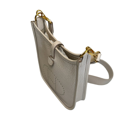 Used HERMES Clemence Leather Evelyne Cross body bag Craie