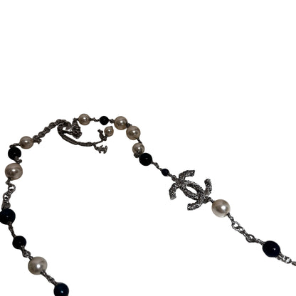 Used CHANEL Necklace Necklace PHW Navy Blue Green