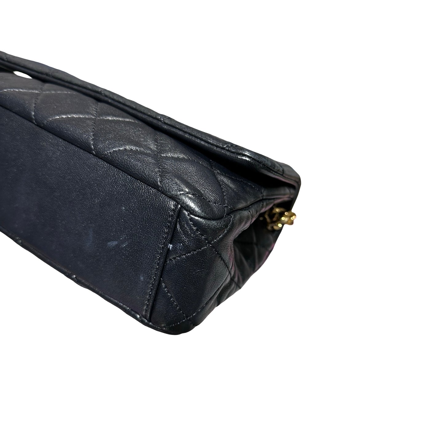 Used Chanel Flap with chain Shoulder Bag Black GHW