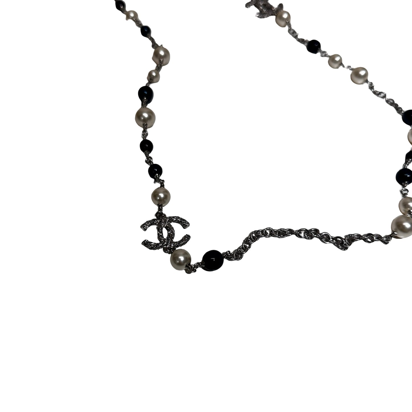 Used CHANEL Necklace Necklace PHW Navy Blue Green