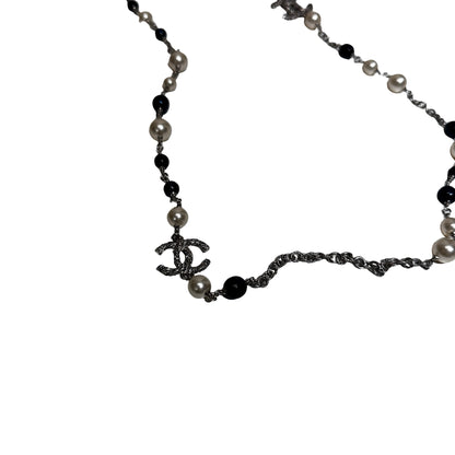 Used CHANEL Necklace Necklace PHW Navy Blue Green
