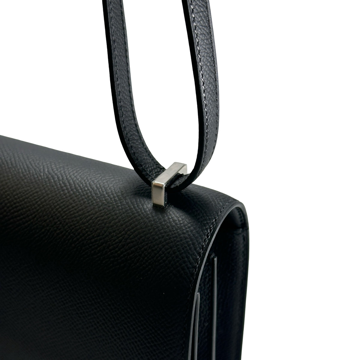 Brand New HERMES Epsom Constance Crossbody Bag Black Silver