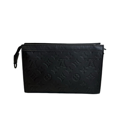Used LOUIS VUITTON Monogram Empreinte Pochette Cle Clutch Black