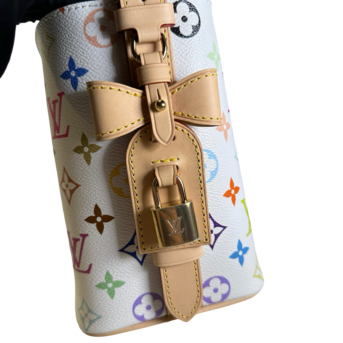 LOUIS VUITTON Monogram Multicolor All in BB Bucket Bag White Multicolor