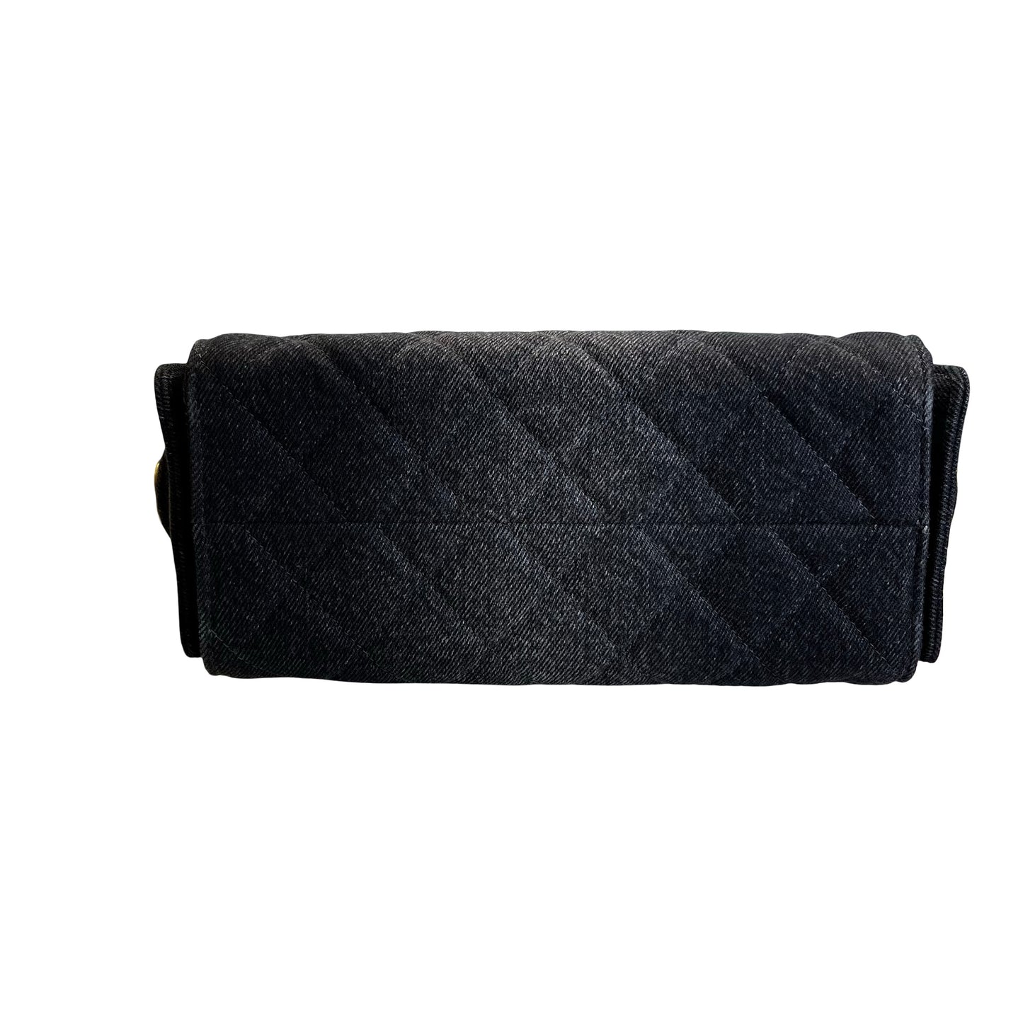 Used CHANEL Denim 26P Mini 25 Bag Shoulder Bag Black Gold