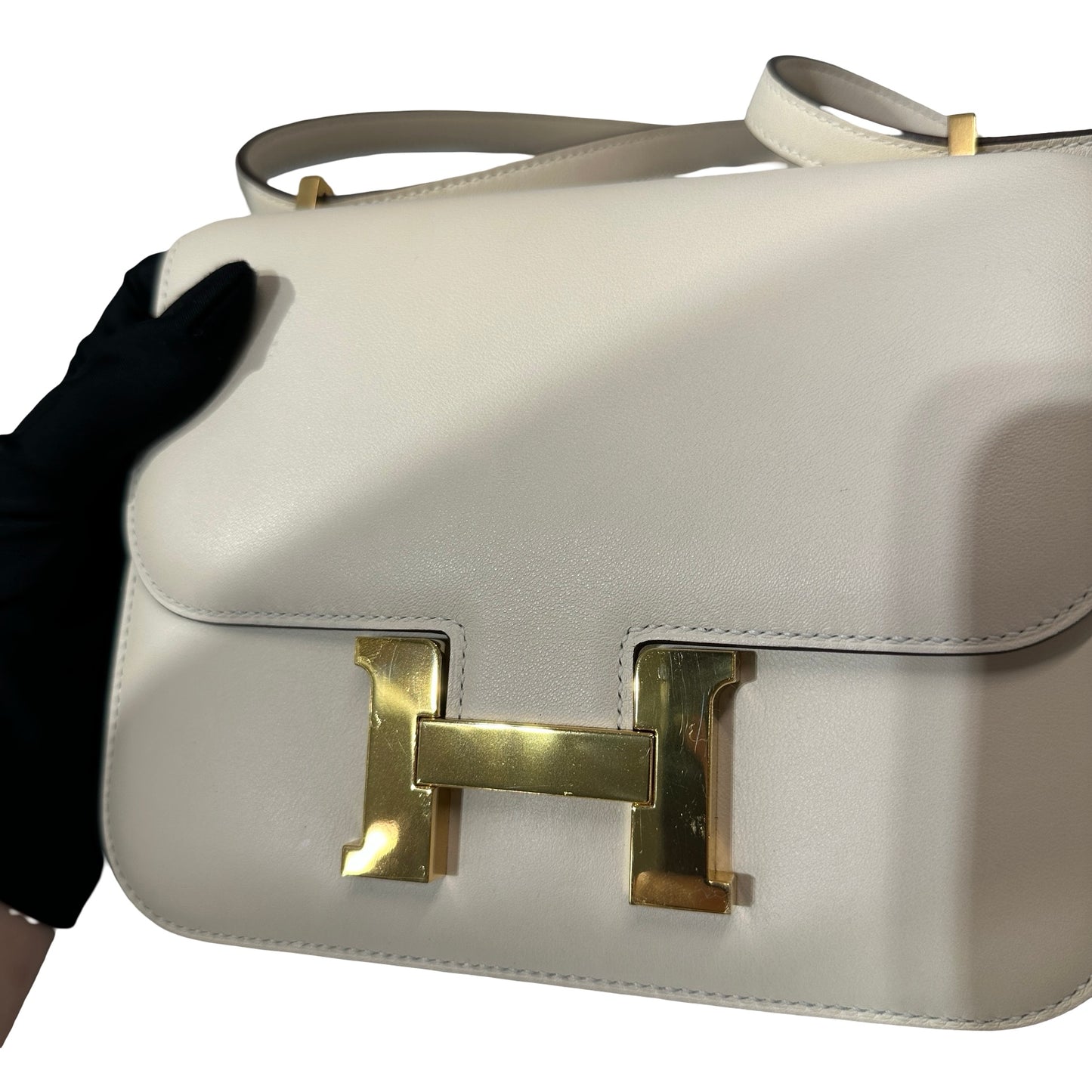 Used Hermès Epsom Leather Mini Constance Shoulder Bag GHW Nata