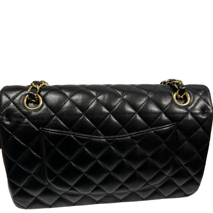 Used Chanel Calfskin Leather CF 25 Shoulder Bag Black GHW