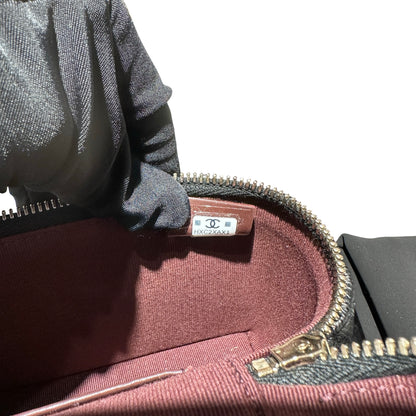 Used CHANEL Caviar Leather LP Vanity Case Cross Body Bag Black GHW