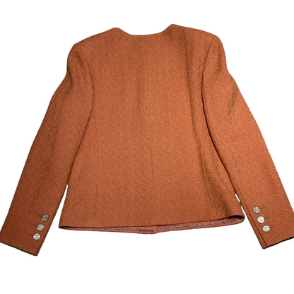 Used CHANEL Tweed Blazer Jacket Coral PHW