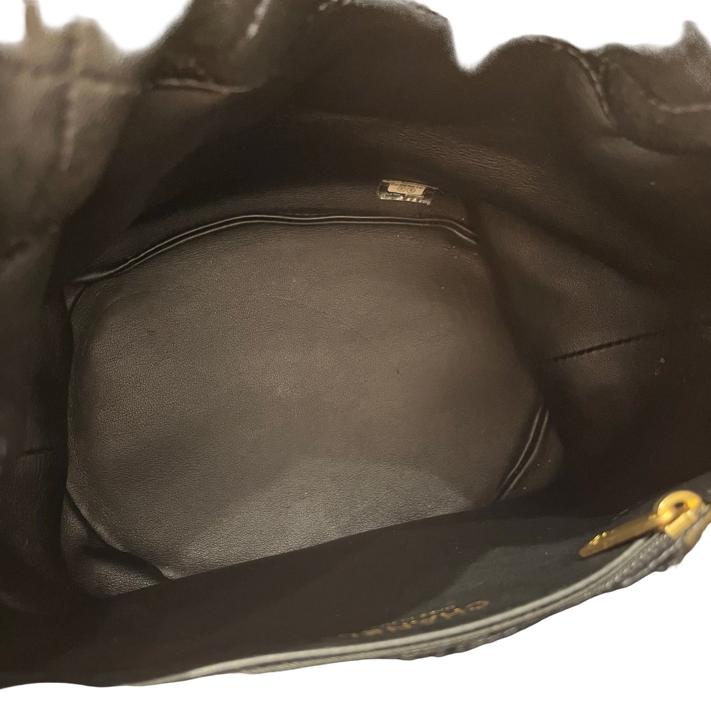 Used CHANEL Lambskin Leather Bucket Bag Black GHW