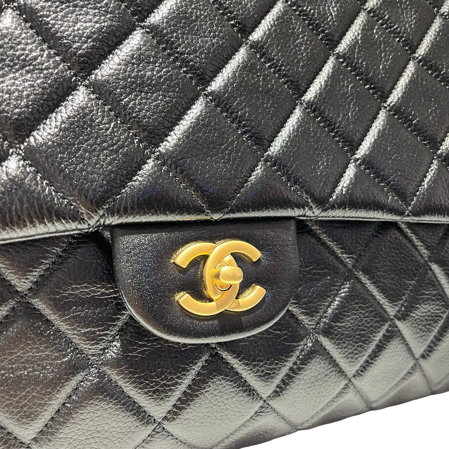Used CHANEL Flap Shoulder Bag Black GHW