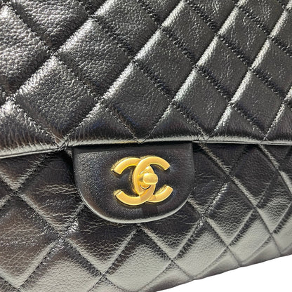 Used CHANEL Flap Shoulder Bag Black GHW