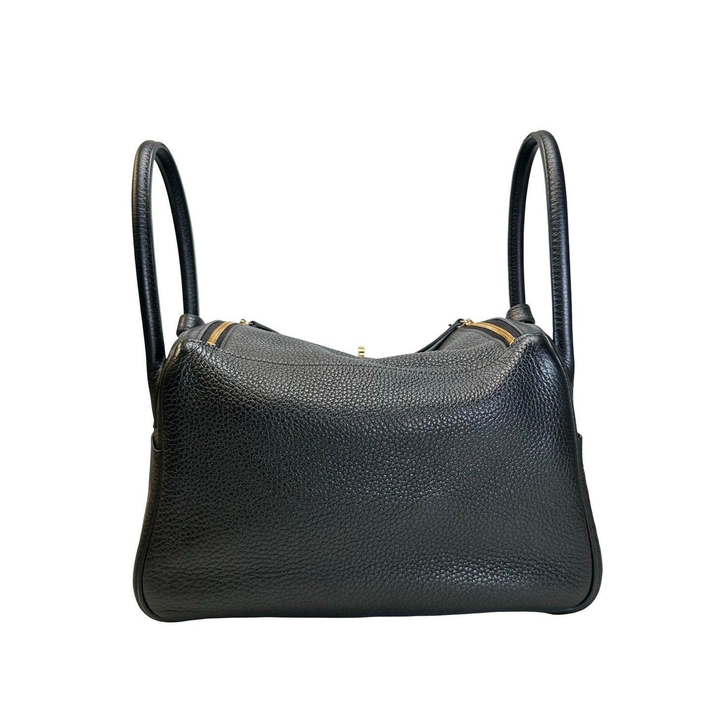 Used HERMES TC Lindy 26 Handbag Black GHW