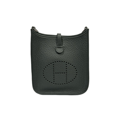 Unused Hermès Calfskin Leather Evelyne Shoulder Bag Dark green PHW