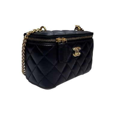 Chanel Vanity Chain Shoulder Bag Black GHW