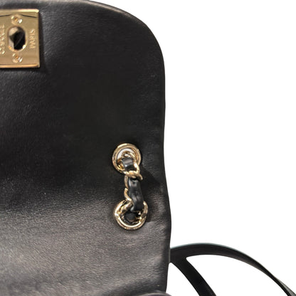 Used Chanel Calfskin Leather Small Duma Backpack Black GHW