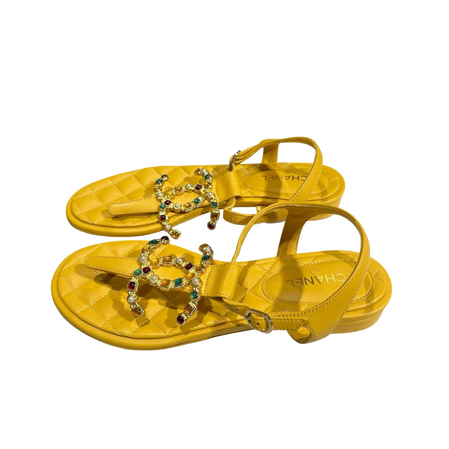 Unused Chanel Shoes Yellow