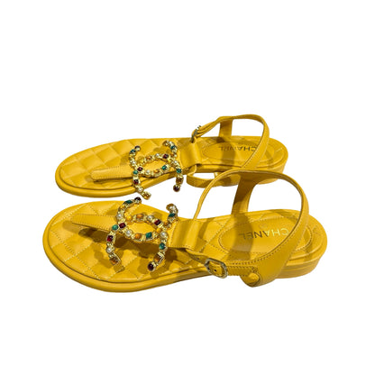 Unused Chanel Shoes Yellow