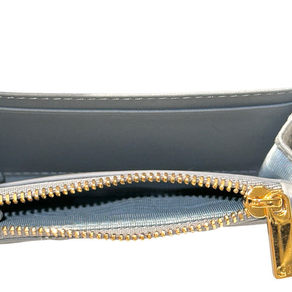DIOR Cannage Calfskin Dior Caro Glycine Wallet Blue Ghw