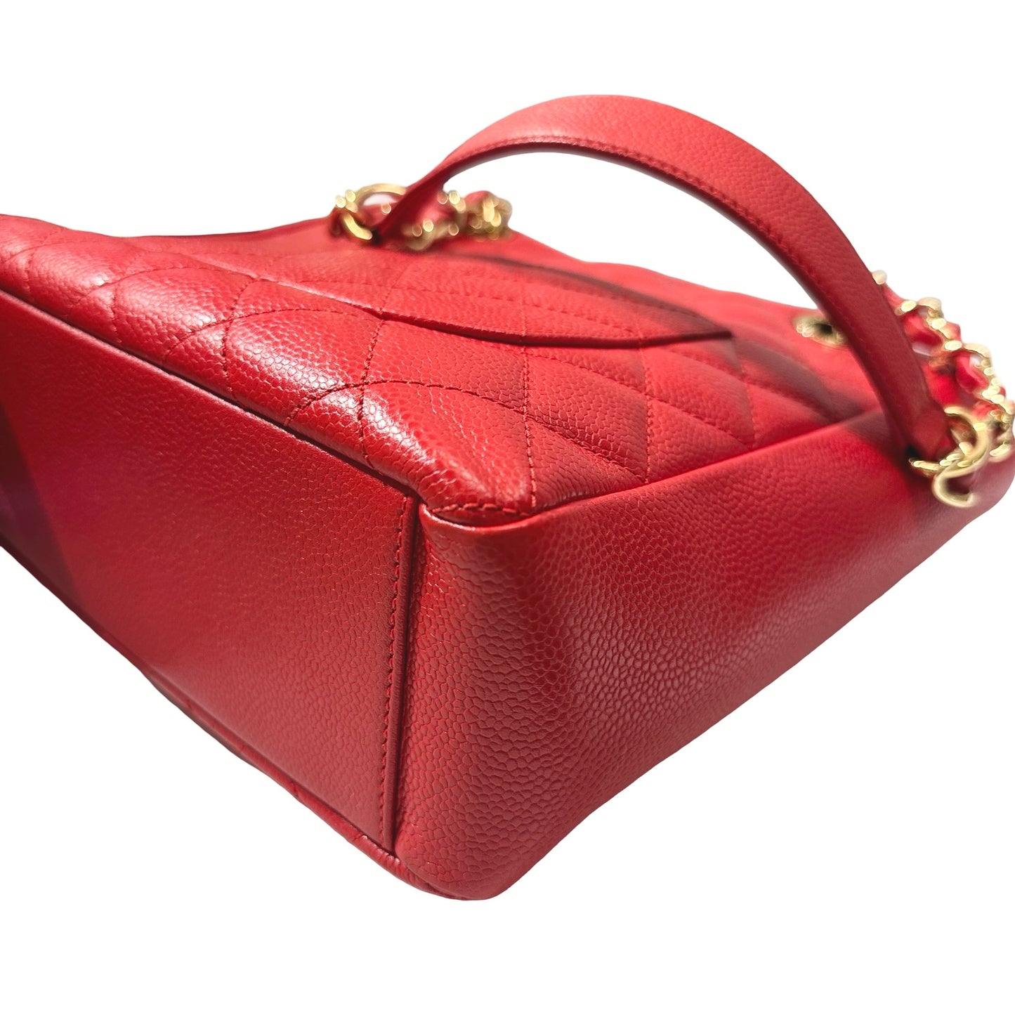 Used CHANEL GHW Used Chanel PST Shoulder Red Bag