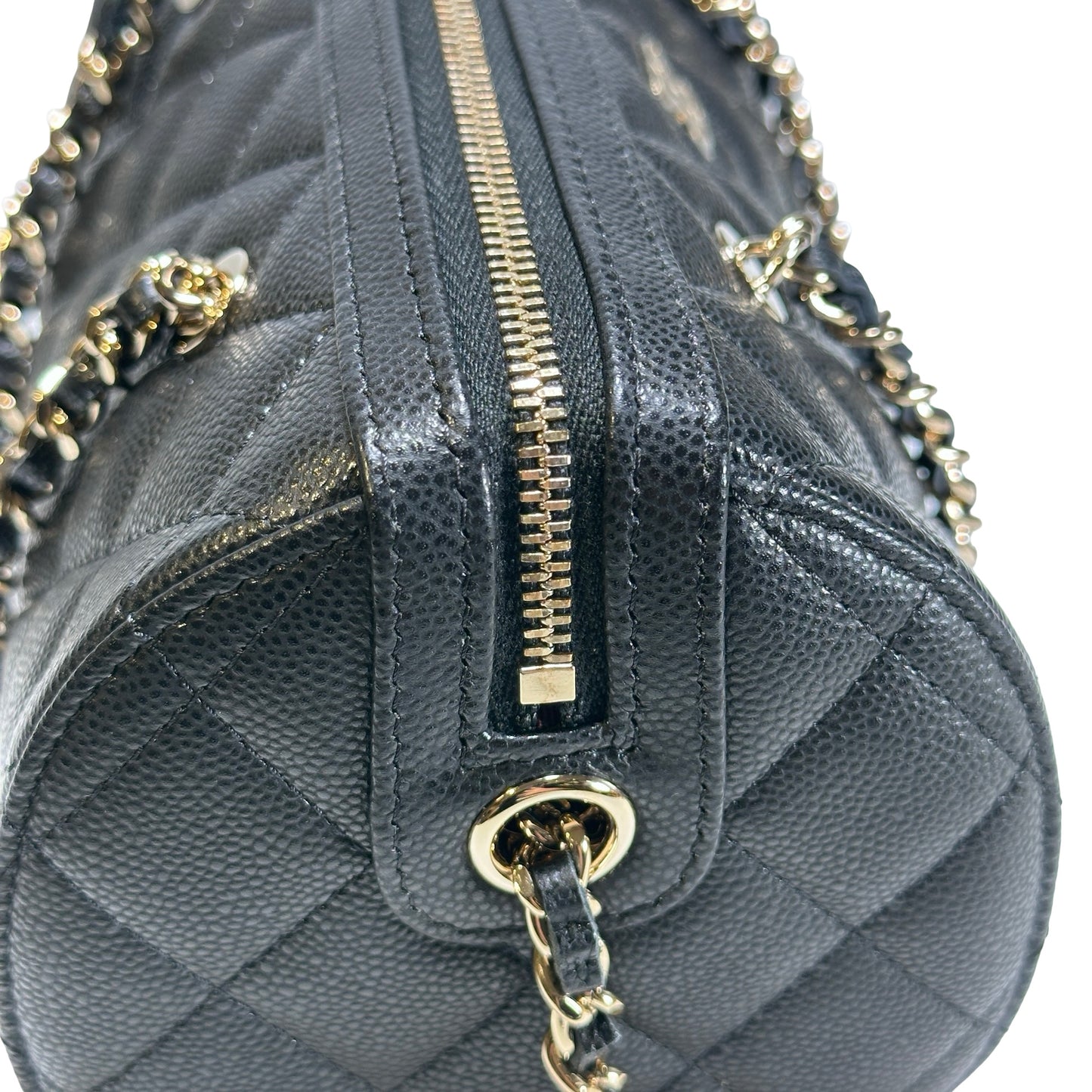 Used CHANEL Caviar Quilted Quilted Barrel Bag Barrel Bag Black