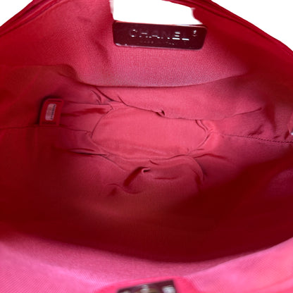 Used Chanel Lambskin Leather Bucket Bag Red PHW